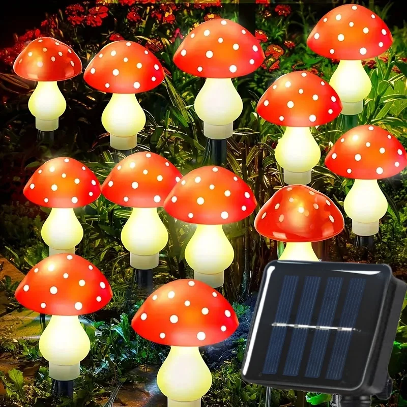 

Солнечные грибные фонари для улицы - 8 режимов, садовые фонари для дорожки, двора, кемпинга, праздника, праздничного освещения, декор для дорожки