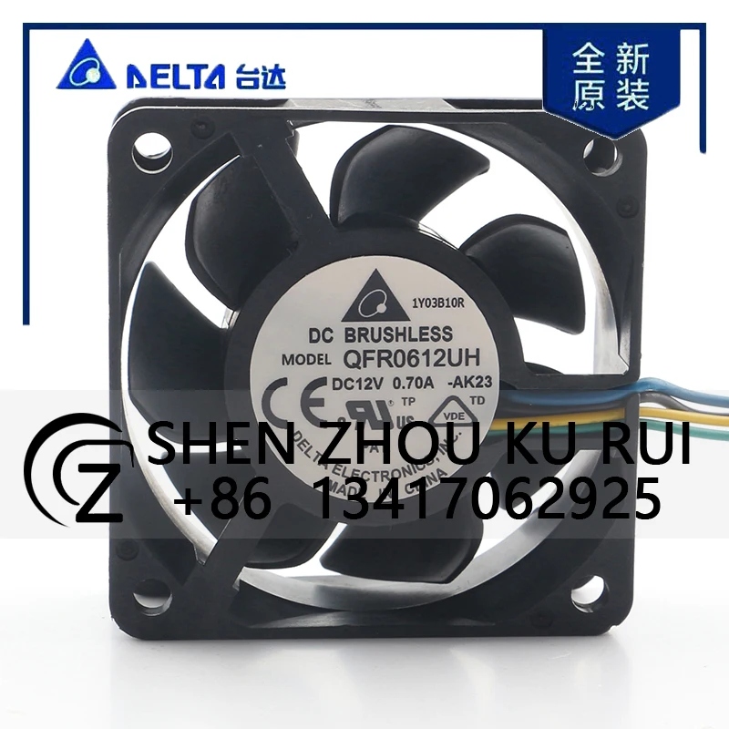 

Delta 5V 24V 48V DC 12V 0.70A AC EC 6025 60x60x25MM 6CM Chassis Large air Volume Temperature Control Force QFR0612UH Cooling Fan