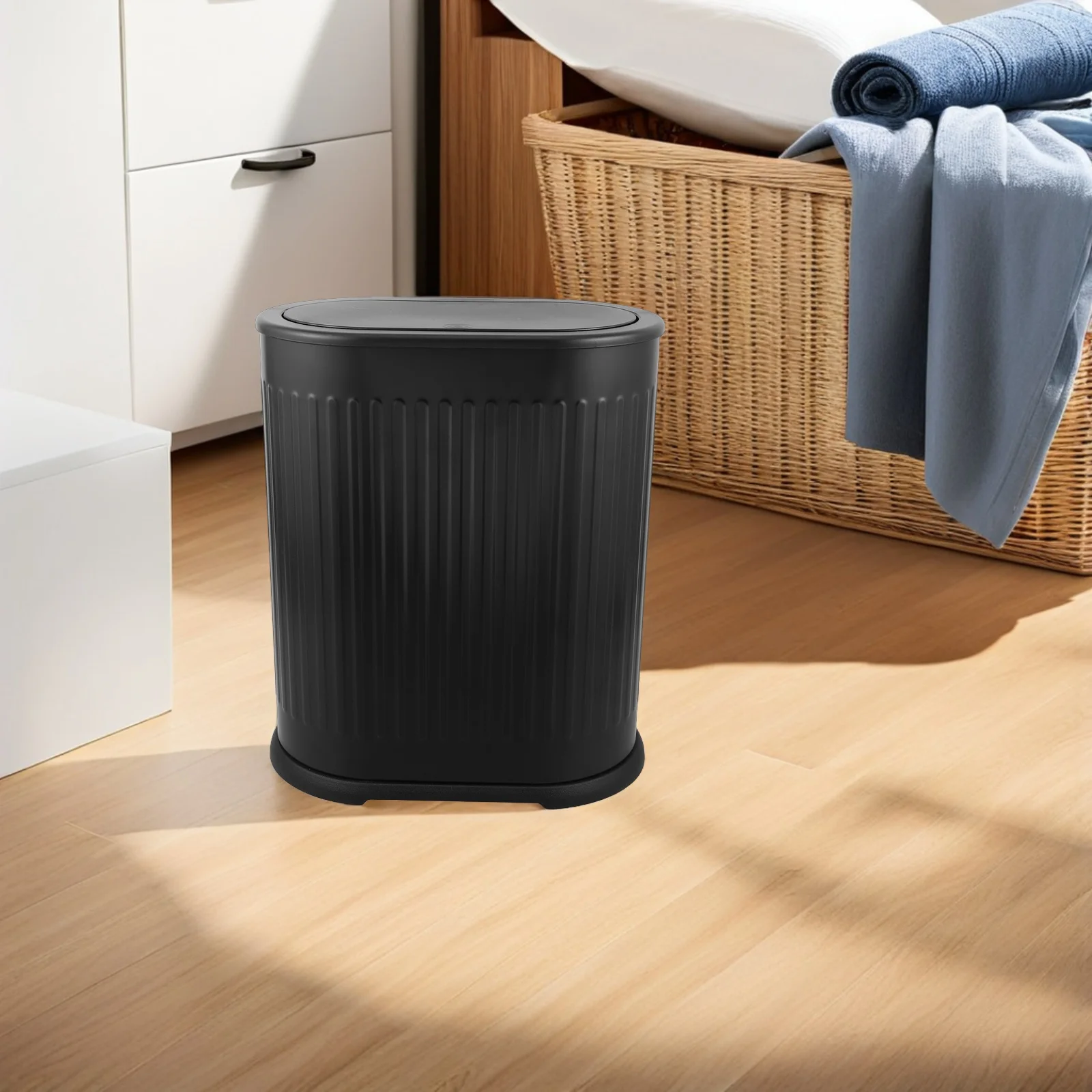 

Нажимной мусорный бак для ванной комнаты, мусорный бак с крышкой, кухонная пластиковая мусорная корзина, узкий офис