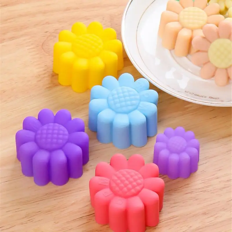 6/2/1pcs Silicone Dessert Baking Mold Sunflower Craft Cake Candy Chocolate Mold DIY Cake Baking Decoration Kitchen Baking Tools