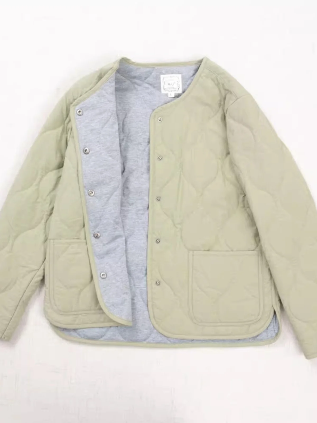 Women's round Ne Thiened Cotton Jaet Loose Fit Winter Warm Coat Korean Sle Commute Pure Color ort Length Button up