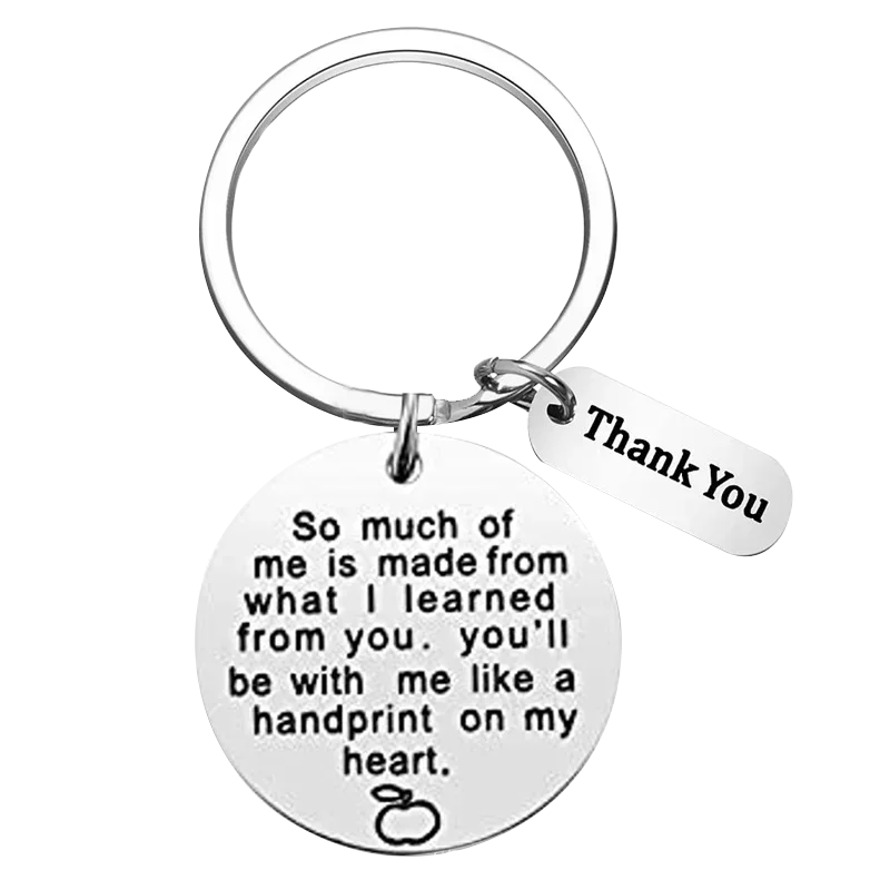 Cute Thank you Keychain Teacher gift Key chain Keyring Holder Teacher Appreciation Gifts