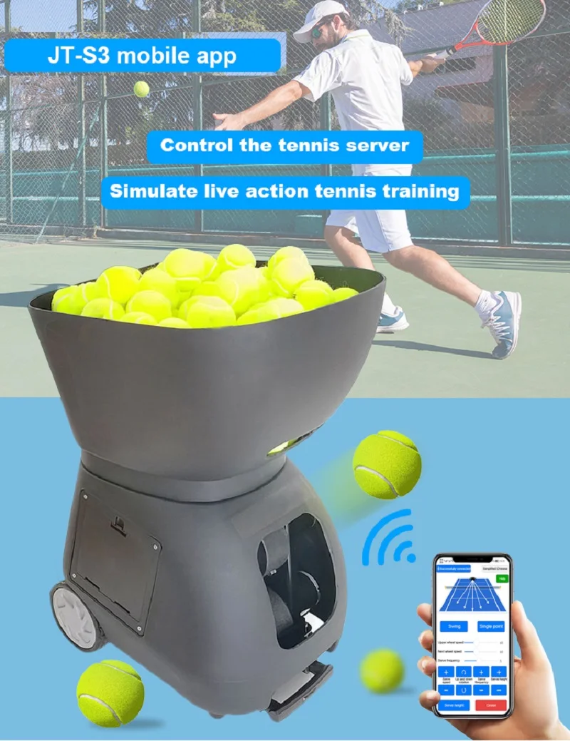 Auto Tennis ball Feeding Shooting Machine Tennis Ball Padel Machine App Control for Training