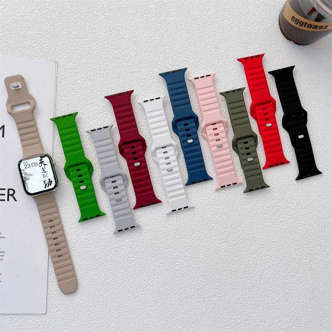 Pulseira de silicone macio para apple assistir ultra banda série 7 8 49mm 45mm 41mm borracha iwatch se 6 5 4 3 44mm 40mm 42mm 38mm pulseira