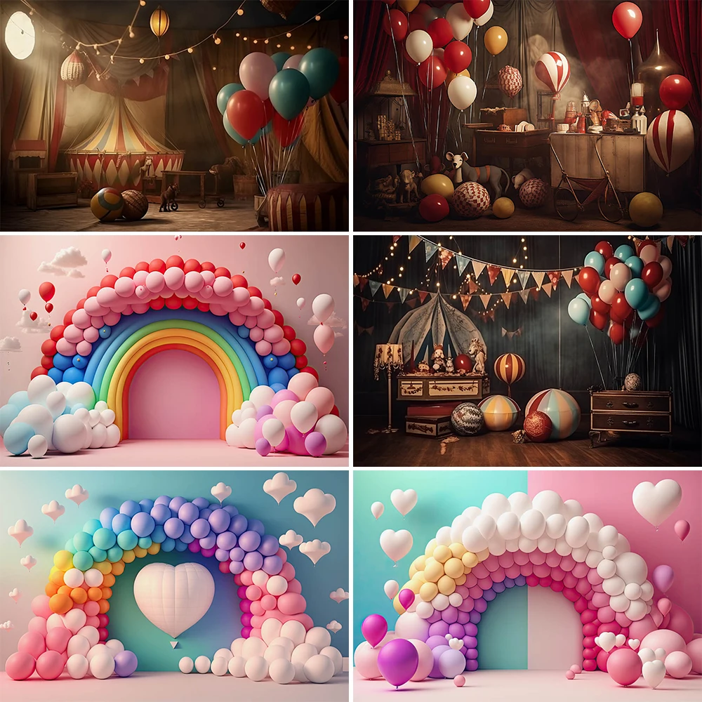 

Mocsicka Newborn Baby Birthday Photography Backdrops Dreamy Rainbow Star Cloud Baby Shower Party Decor Photographic Background