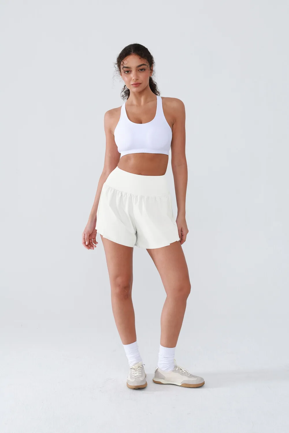 

Women's Sporty High-Waisted Yoga Fitness Shorts Breathable Quick Dry Tennis Pants Lightweight Moisture Wicking Running Shorts