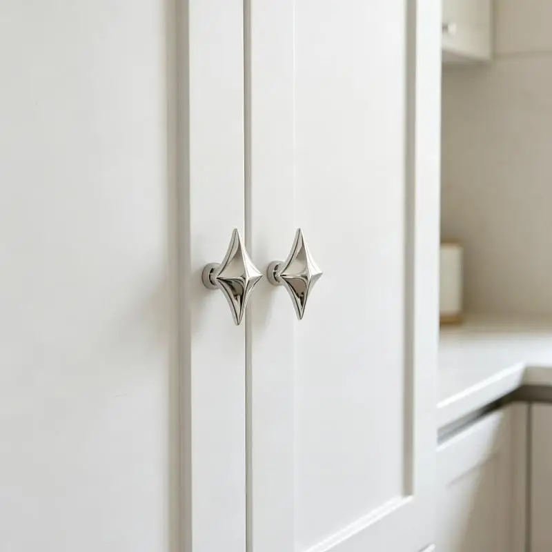Vierpunkt-Stern-Schrankknöpfe, Premium-Qualität, Zinklegierung, minimalistische Griffe für Küchenschrank, Schublade, Kleiderschrank, Möbelrenovierung – Detail 13