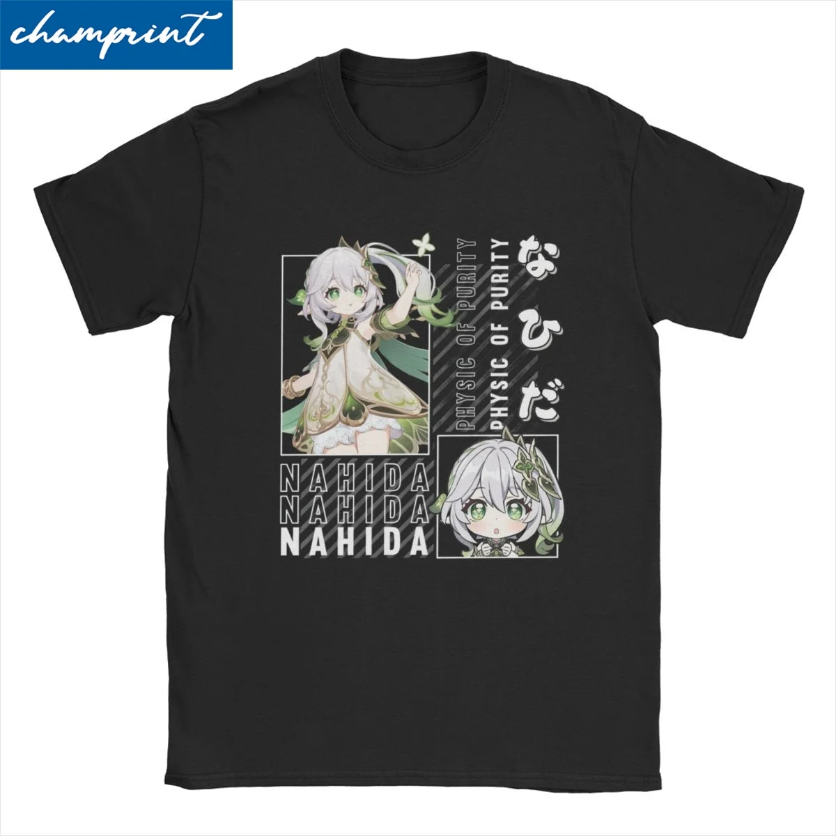 Unique Nahida Genshin Impact T-Shirt for Men Women Crew Neck Cotton T Shirt Short Sleeve Tee Shirt Adult Clothing