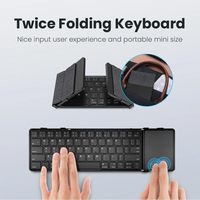 JOMAA Wireless Folding Keyboard with Touchpad Rechargeable Foldable Bluetooth Travel Keyboard for Tablet Ipad Iphone