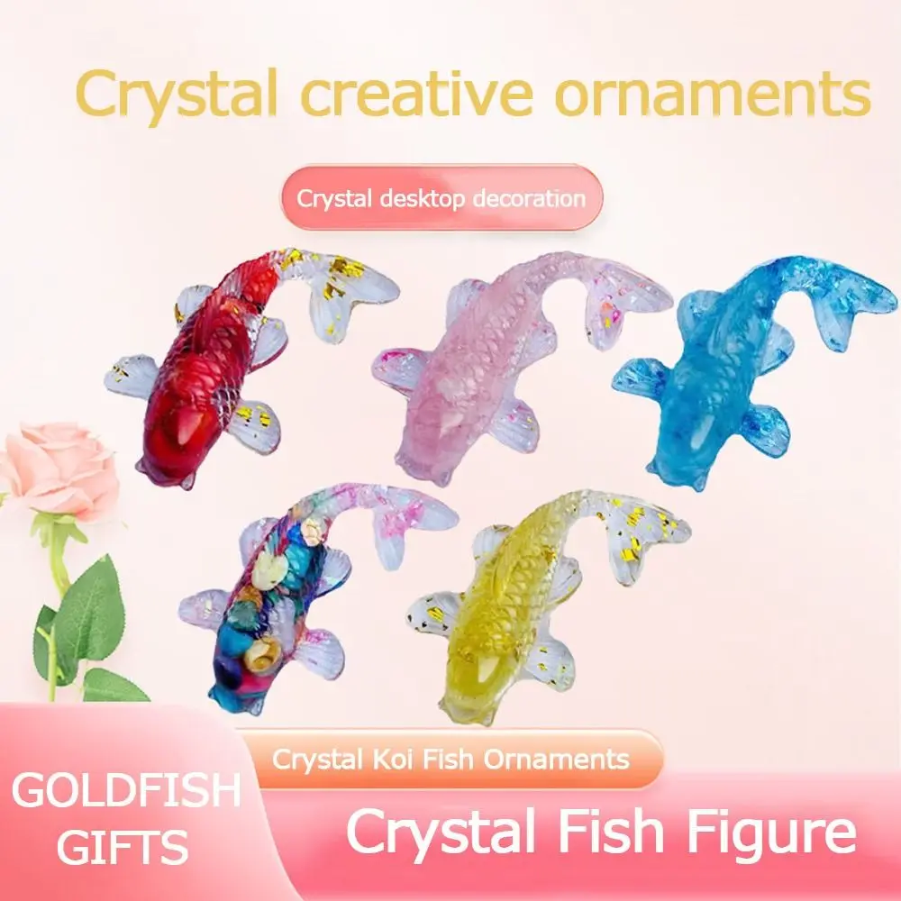 Crystal Crystal Gravel Carp Ornament Resin Epoxy Home Decoration Drip Gel Small Fish Ornaments Goldfish Gifts Desktop Jewelry