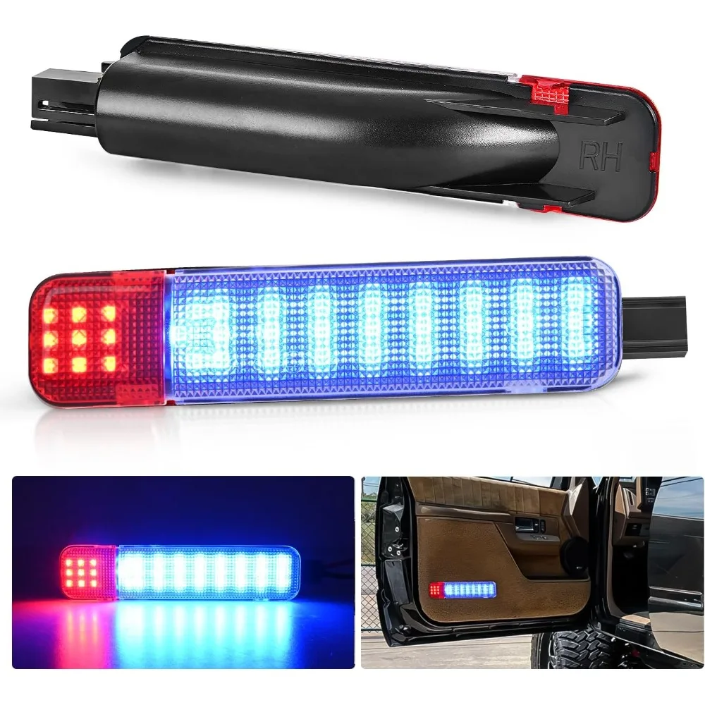 Nilight 4PCS LED Interior Door Panel Light Courtesy Warning Lights White Red Plug and Play Compatible with Chevy GMC C/K Silverado Sierra 1500 2500 3500 HD Suburban Cadillac Escalade Hummer H2