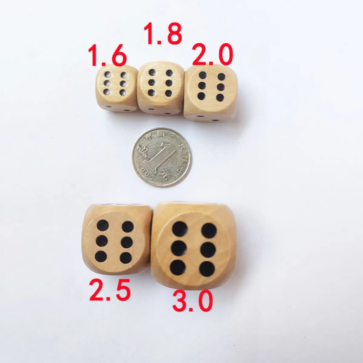 Wooden Dice Six Sided Spot D6 Cube Wood 1.8cm 2cm 2.5cm 3cm for Board Game / Decoration / Random