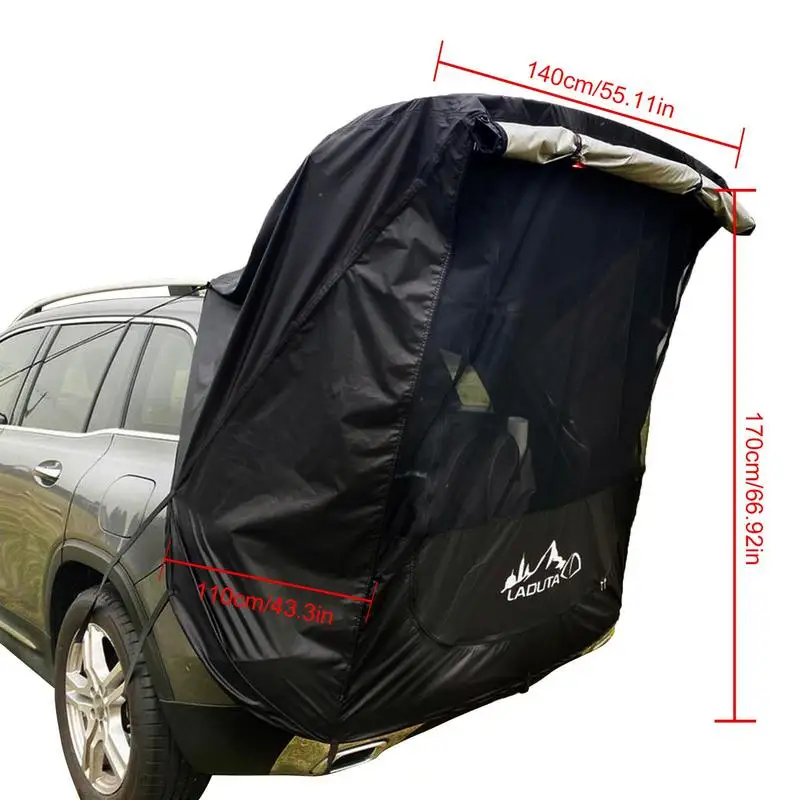 Imagem -06 - Suv Waterproof Trunk Tent Porta Traseira Toldo Car Camping Road Trip Essentials Sun Shelter