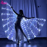 Alas LED para danza del vientre, alas de Isis para Halloween, lámpara LED brillante, accesorios para disfraces de danza del vientre, palos para adultos y niños