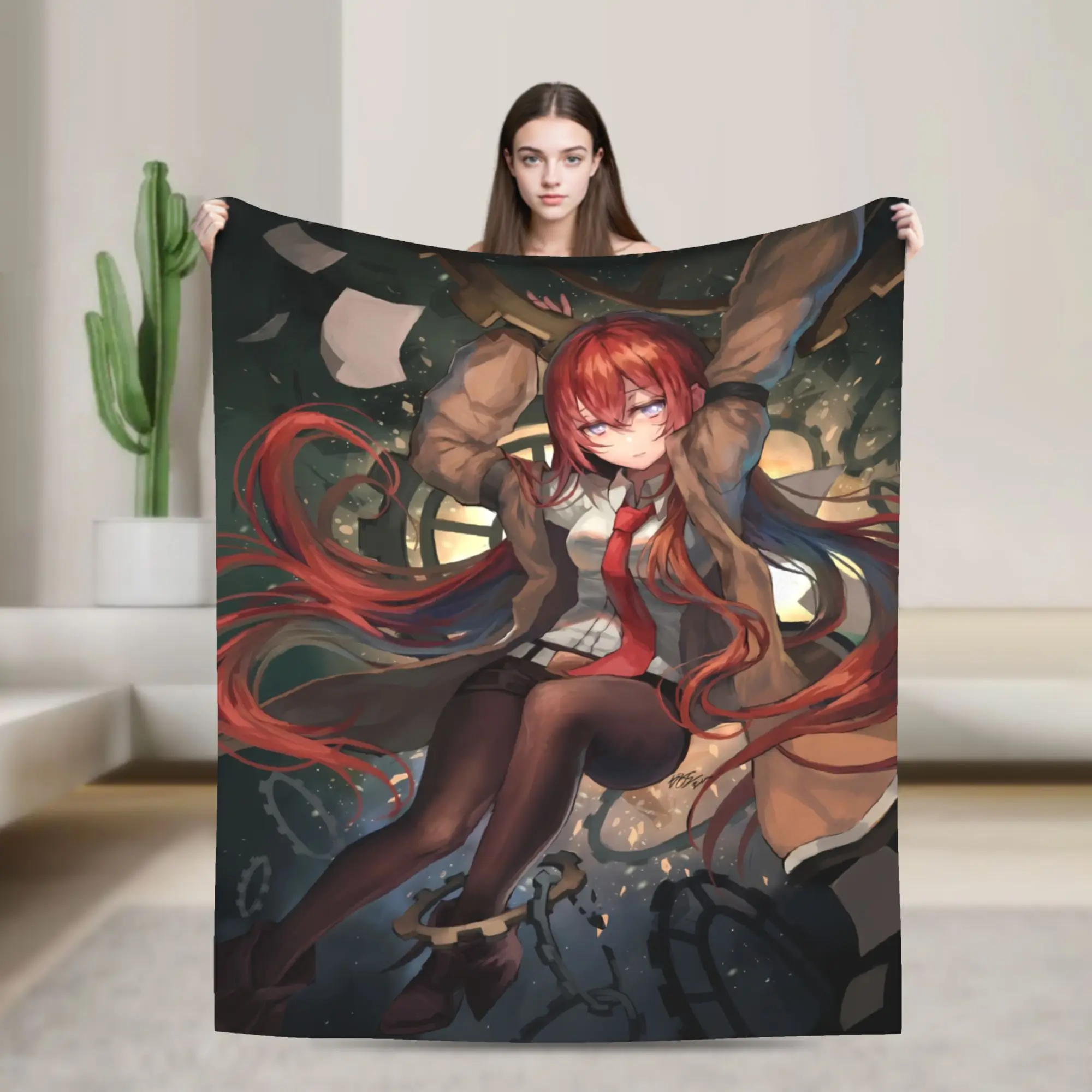 Kurisu Makise Mayuri Shiina Plush Blanket Girls Boys Flannel Throw Blanket For Outdoor Soft Warm Quality Bedspread Birthday Gift