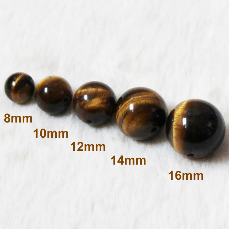 New 4mm/6mm/8mm/10mm/12mm/14mm Natural Tiger eye Stone Beads For Jewelry Making Brown Smooth Beaded Bag DIY Bracelet Necklace