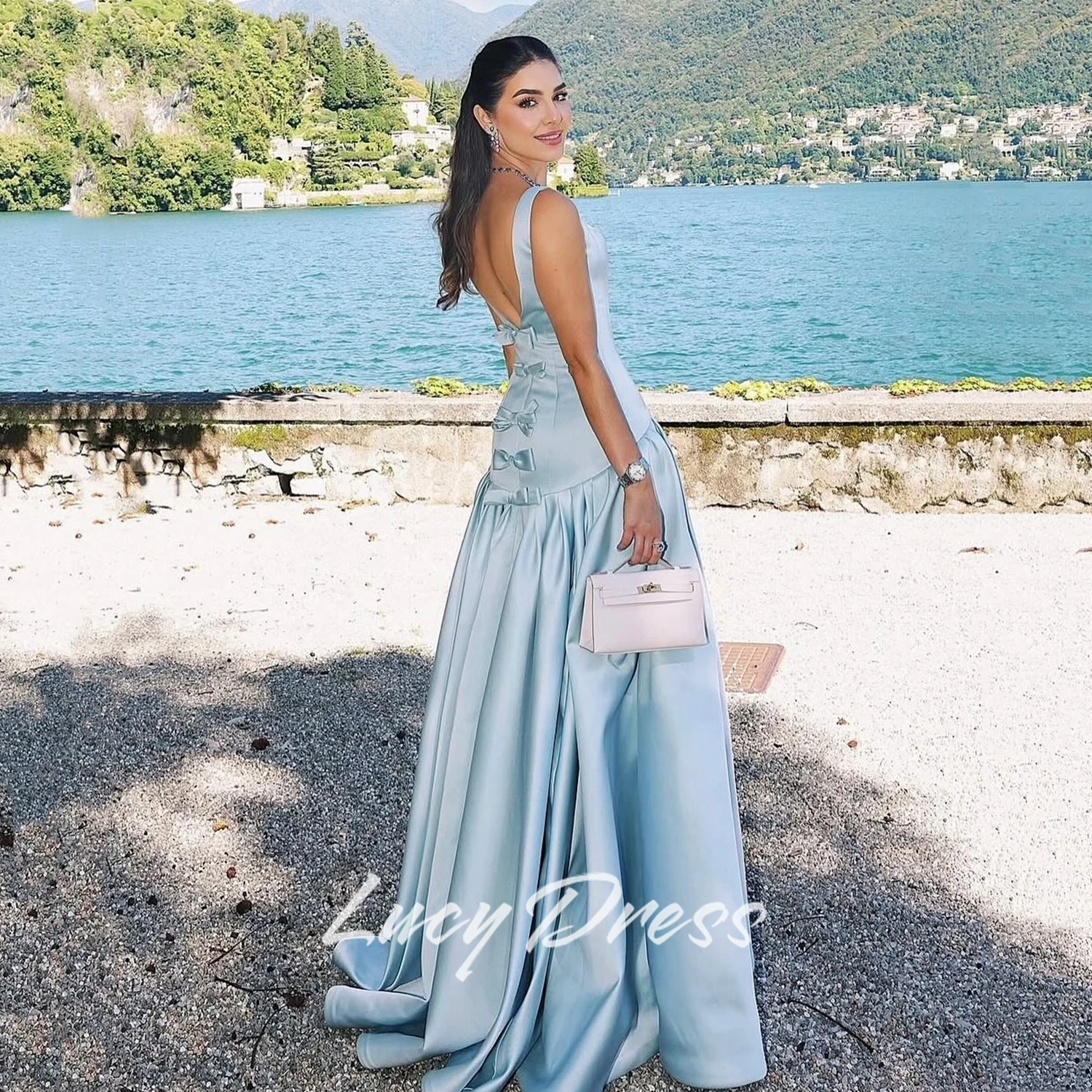 

Роскошные вечерние платья Lucy по индивидуальному заказу, 2025, женское вечернее платье 15, платья Quinceanera для особых случаев, светло-голубой выпускной