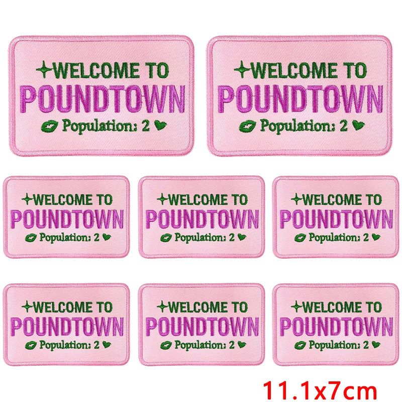 10 pcs/set Wholesale Pink Series Letter Applique Iron On Patches On Clothes Phrase Case Embroidered Patches For Clothing Sticker