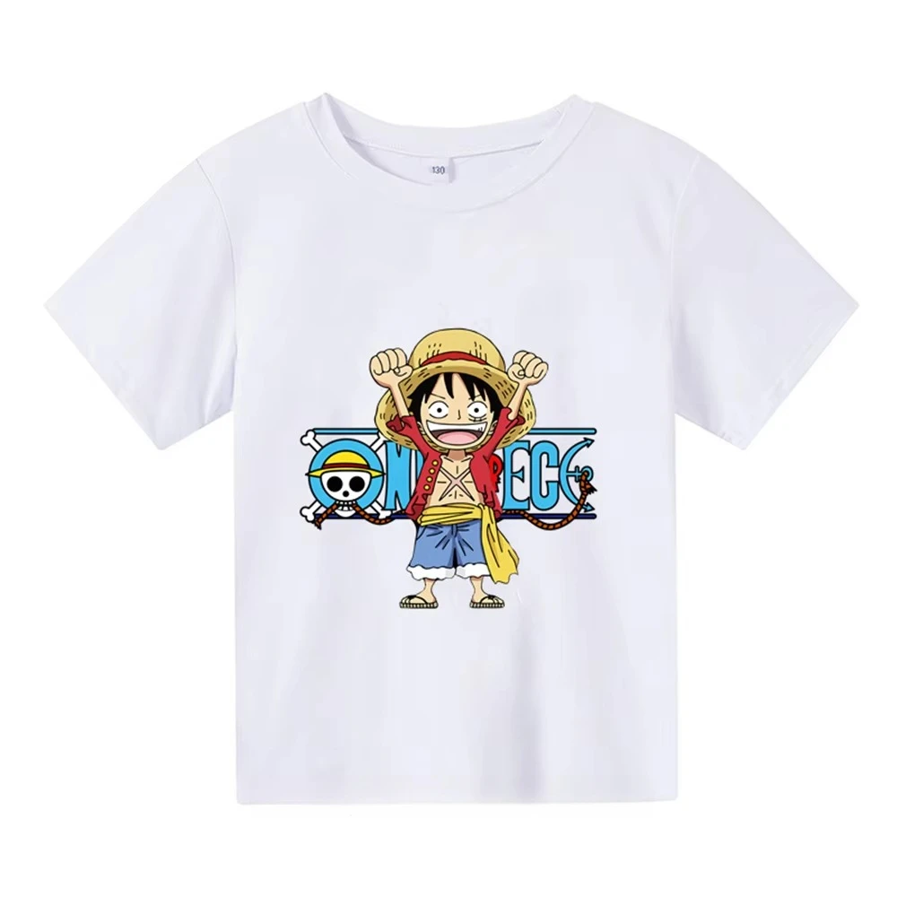 ワンピース Q バージョン ルフィ メンズ レディース ピュアコットン Tシャツ 2026 夏アニメプリント アメリカン ヒップホップ カジュアル トレンド 新しいトップ