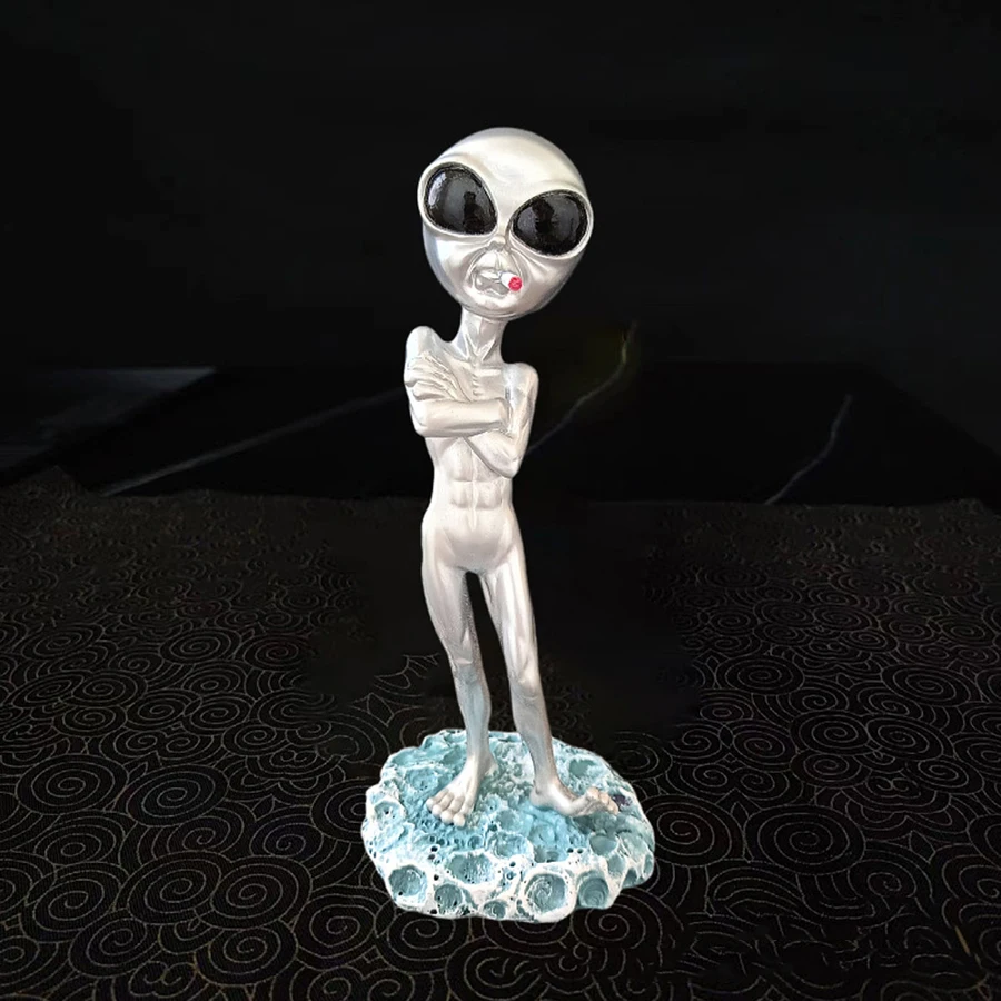 Luxury Resin Cute Funny Alien Desk Decor Statues Toy Halloween Christmas Gift Extraterrestrial Ornament Home Sculpture Figurines view 6