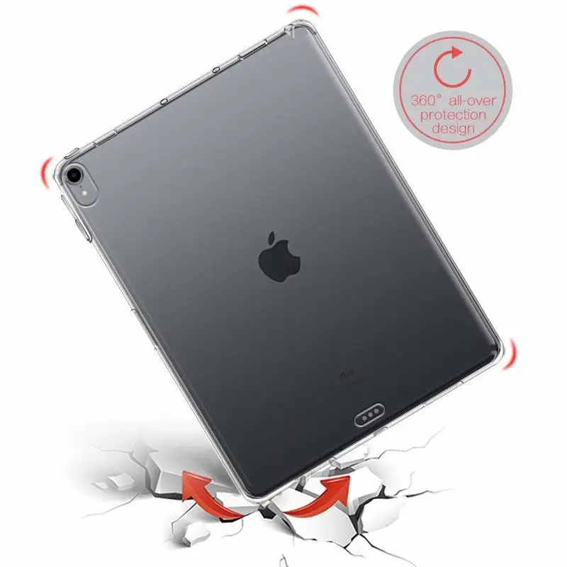 Funda de TPU suave para iPad Pro 12,9, cubierta trasera delgada transparente para iPad 12,9, 2018, 2015, 2017, 2020/2021, A1876, A1895, A1670, A1584, A1652