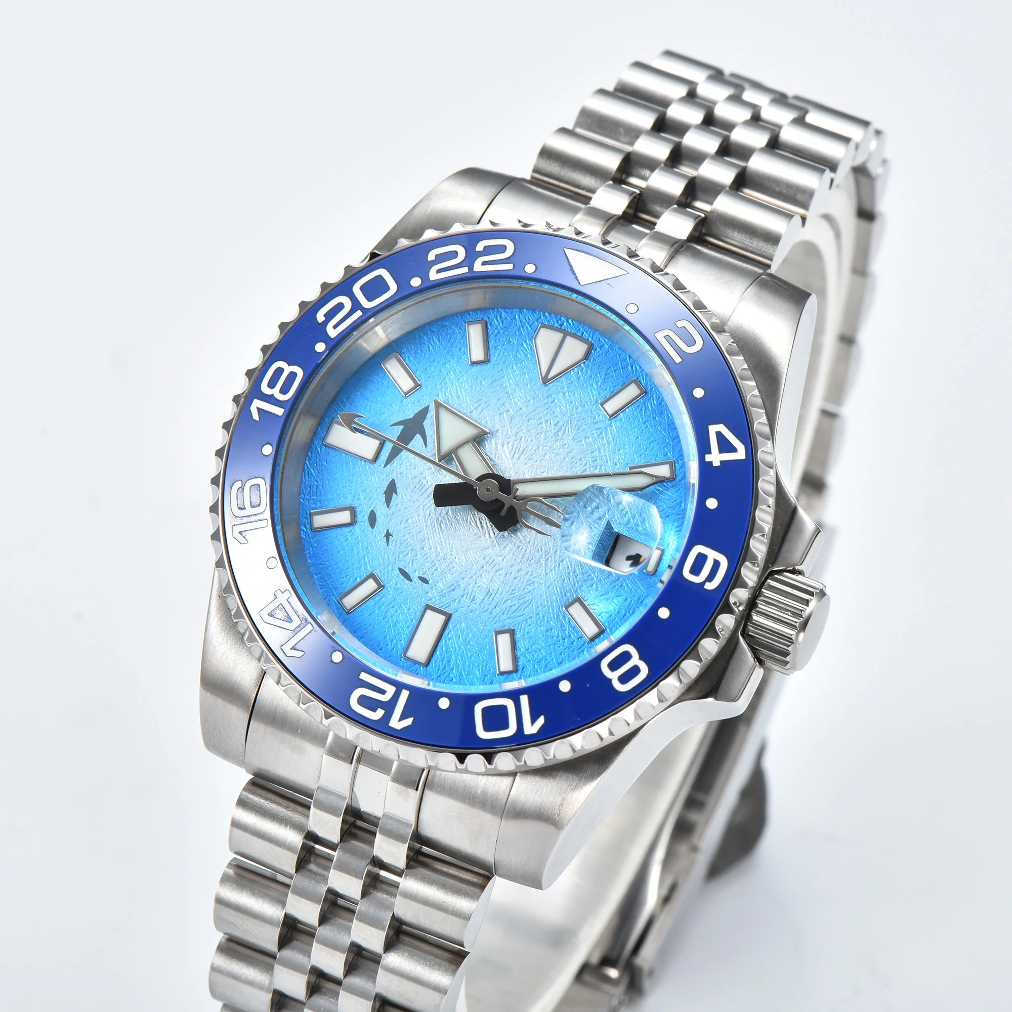 Waterproof NH35 Movement Luminous Sports Men's Watch Automatic Mechanical Watch Stainless Steel Case Bracelet Ceramic Watch rin