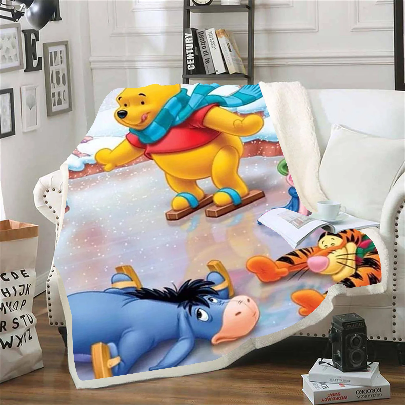 Winnie The Pooh Blankets Baby Plush And Throws Anime Blanket  Polyester Printed Winter Bed Fleece