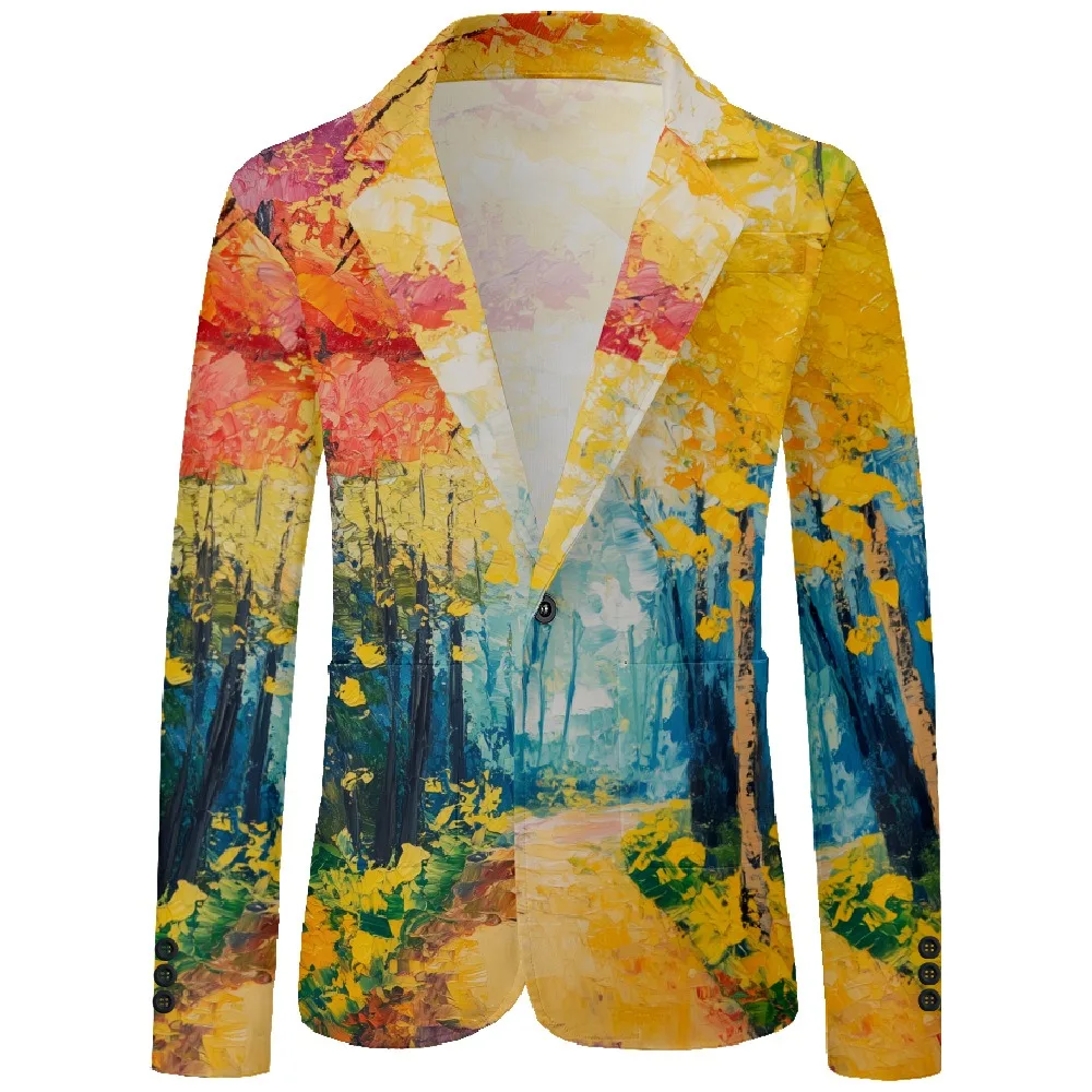 

Тропическая пальма, осенний лесной праздничный блейзер, мужской пляжный праздничный костюм с волнистыми солнцезащитными принтами для осенне-зимнего отдыха, курортная одежда