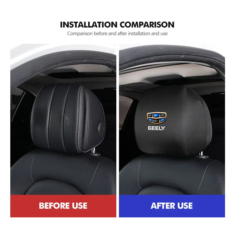 Car Seat Headrest Elastic Protective Pillow Protective Cover For Geely LC EC8 Atlas CK2 CK3 GT GC9 Geometry C Tugella GX3 CK