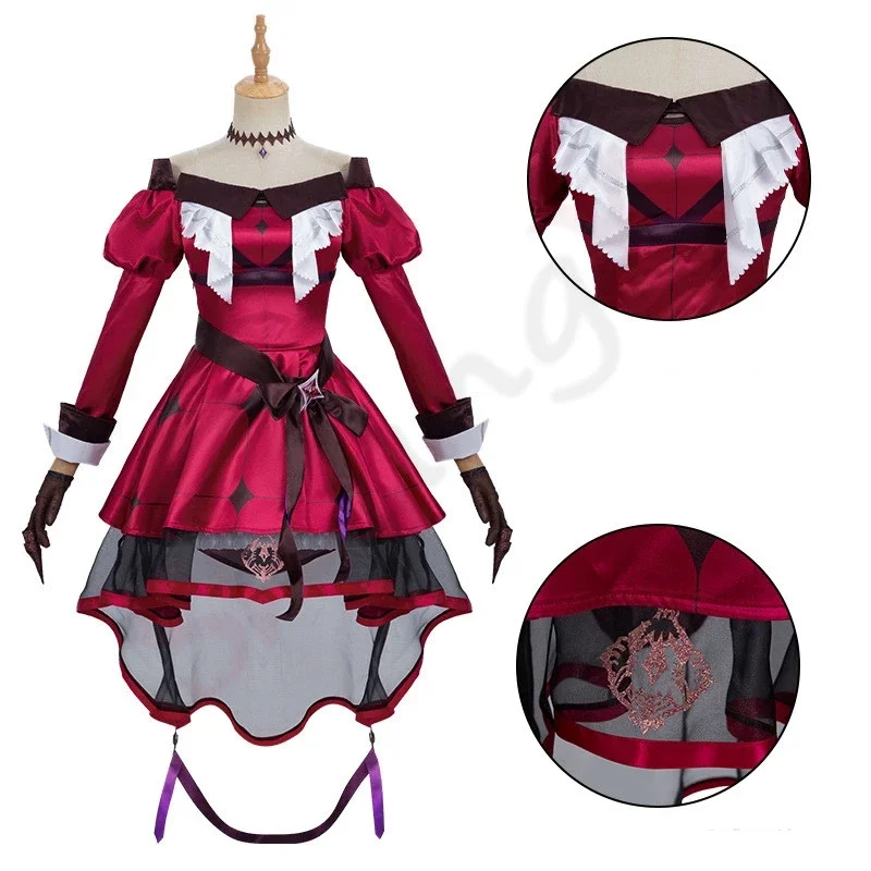 Hyakumantenbara Salome Cosplay Virtual YouTuber Nijisanji Cosplay Costume Lolita Adult Woman Dress Wig Halloween Rave Party Set