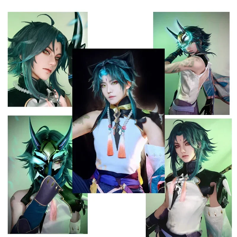 Genshin Impact Xiao Cosplay kostium Anime Xiao Kimono gra garnitur jednolita peruka gra kostiumy na Halloween dla kobiet mężczyzn