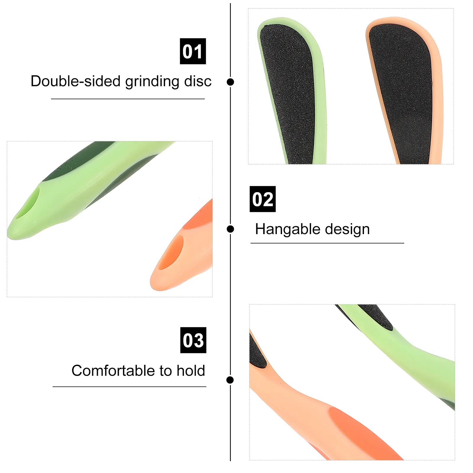 

2Pcs Double Sided Pedicure Tools Foot Care Exquisite Design Comfortable Hold for Daily Use and Trips Foot Files