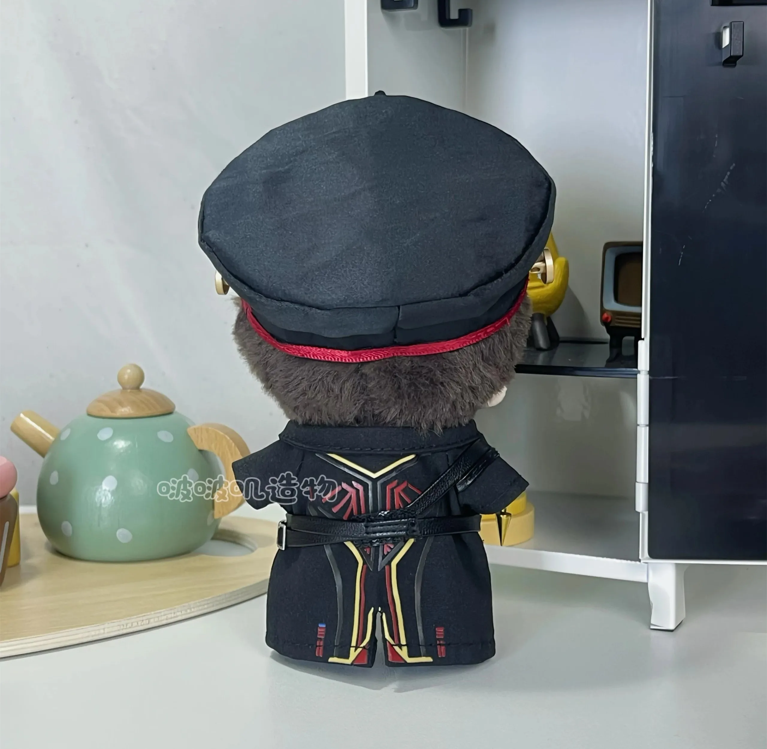 Ubranka dla lalek 10 cm Love and Deepspace Caleb Kapitan Płaszcz Kapelusz Pas Buty Strój Mundur Kostium Anime Gra Zabawka Prezent dla Dzieci