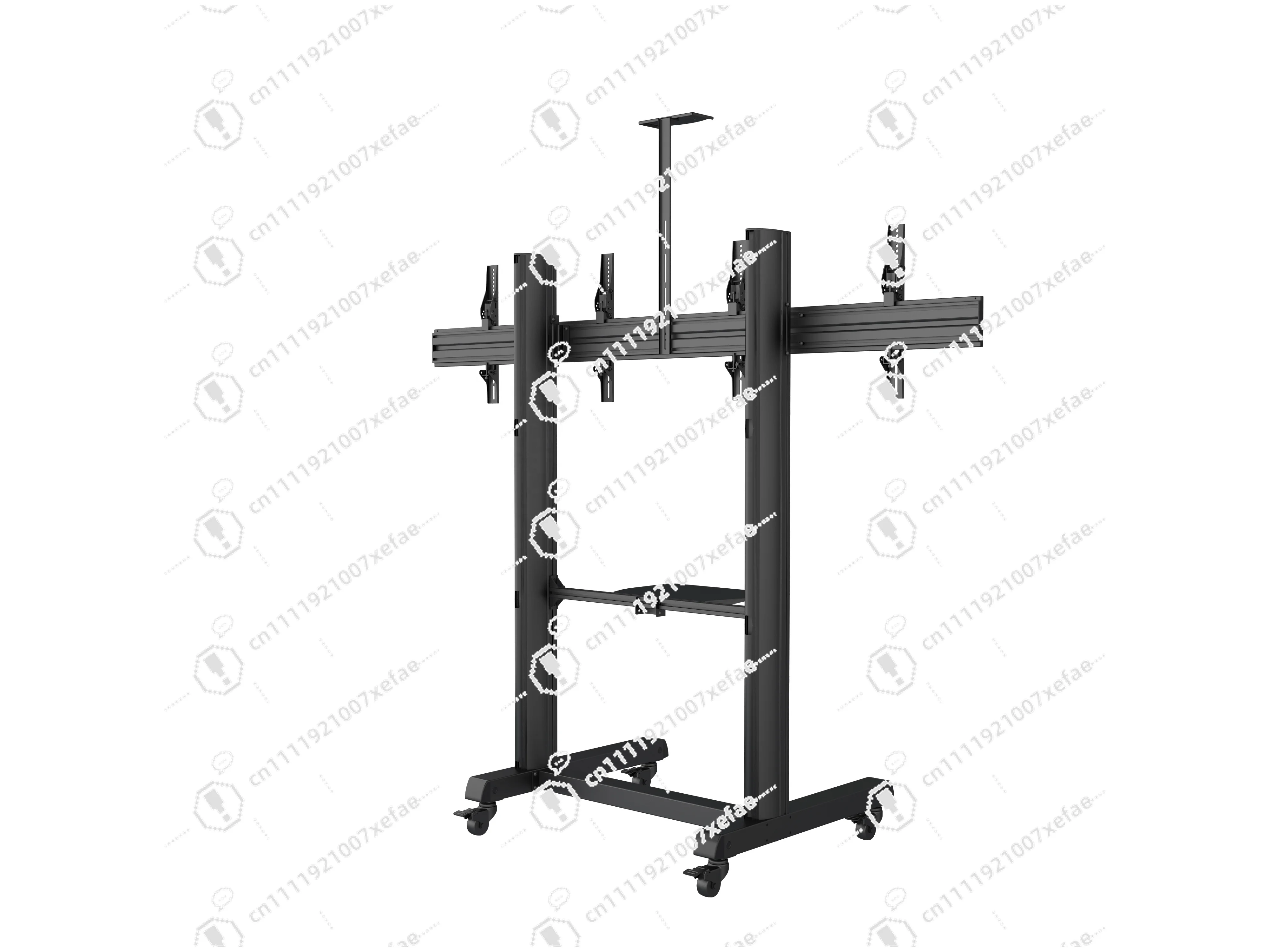 Support 32 65 inch mobile TV cart rolling floor dual TV stand with camera stand