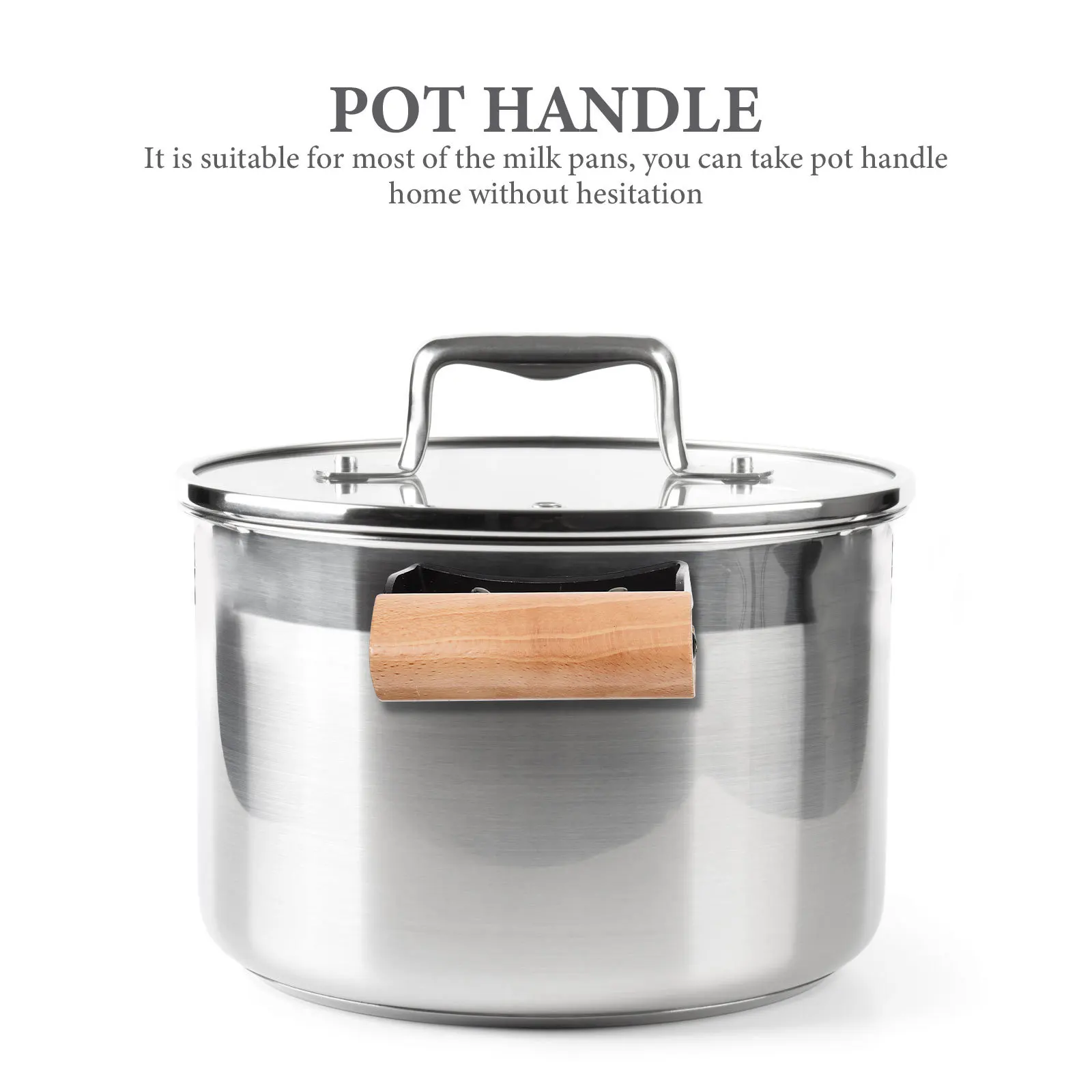 

2Pcs Anti-Scald Pot Handle Heat Resistant Side Handle Replacement Part Suitable for Steam Pots Pressure Cooker