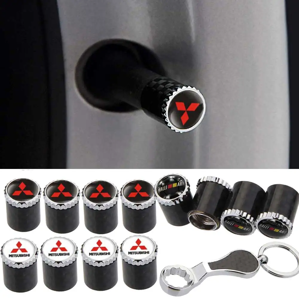 

Carbon Fiber Car Wheel Tire Valve Stem Caps with Wrench For Mitsubishi ASX Lancer Cordia Pajero Outlander Eclipse Galant Mirage