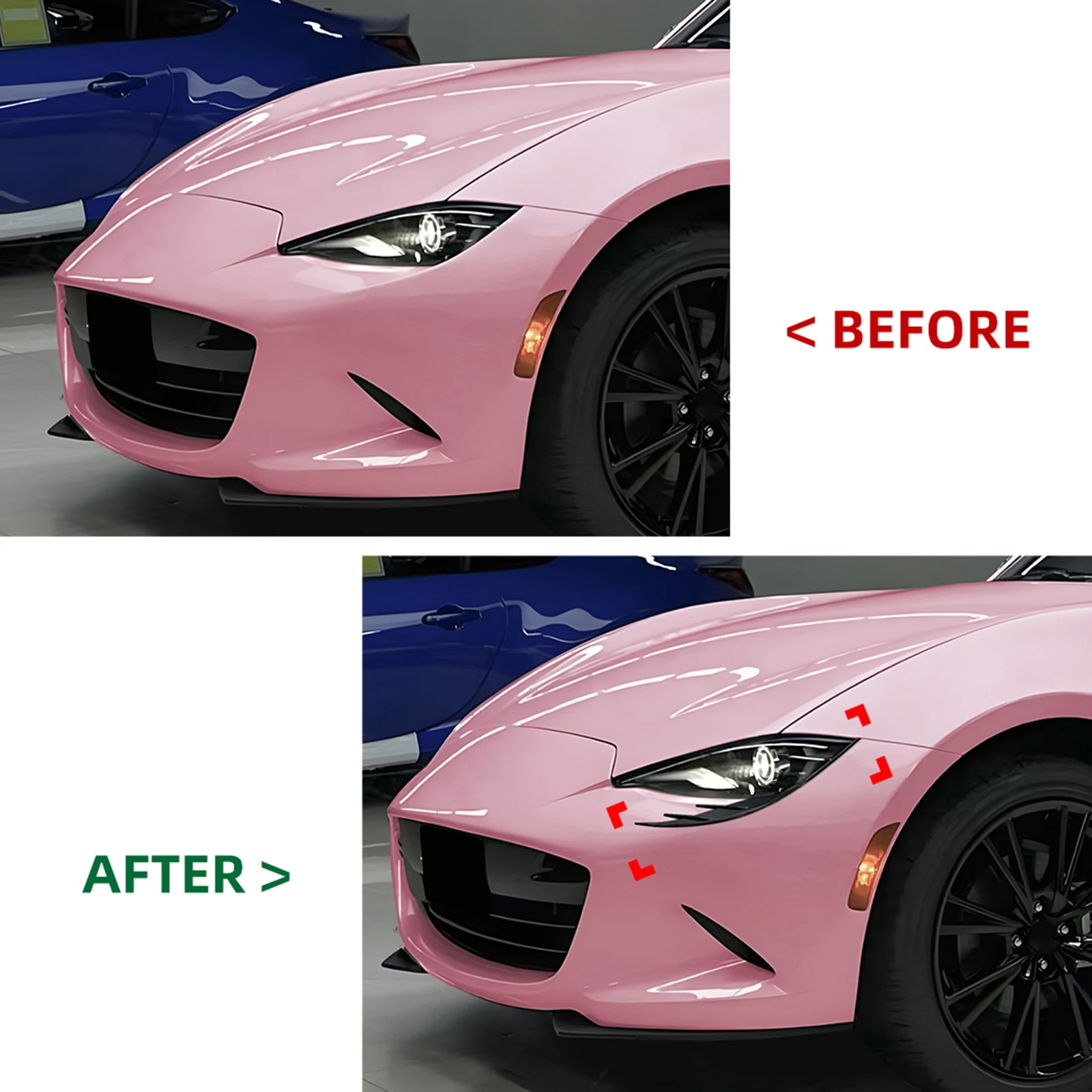 

Front Headlight Lamp Eyebrows Headlamp Eyelid Cover Trim Stickers For Mazda MX-5 Miata ND 2016+