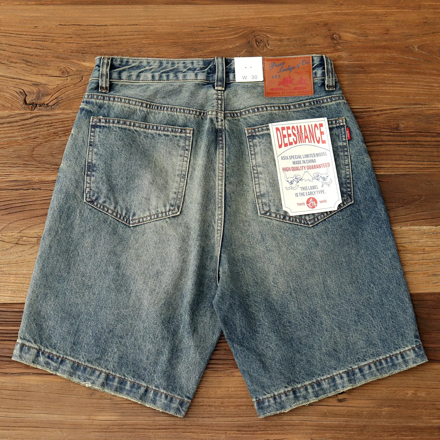 

5162# Summer New American Retro Heavyweight Denim Shorts Men's Fashion 88% Cotton Washed Old Straight Casual Loose 5-point Pants