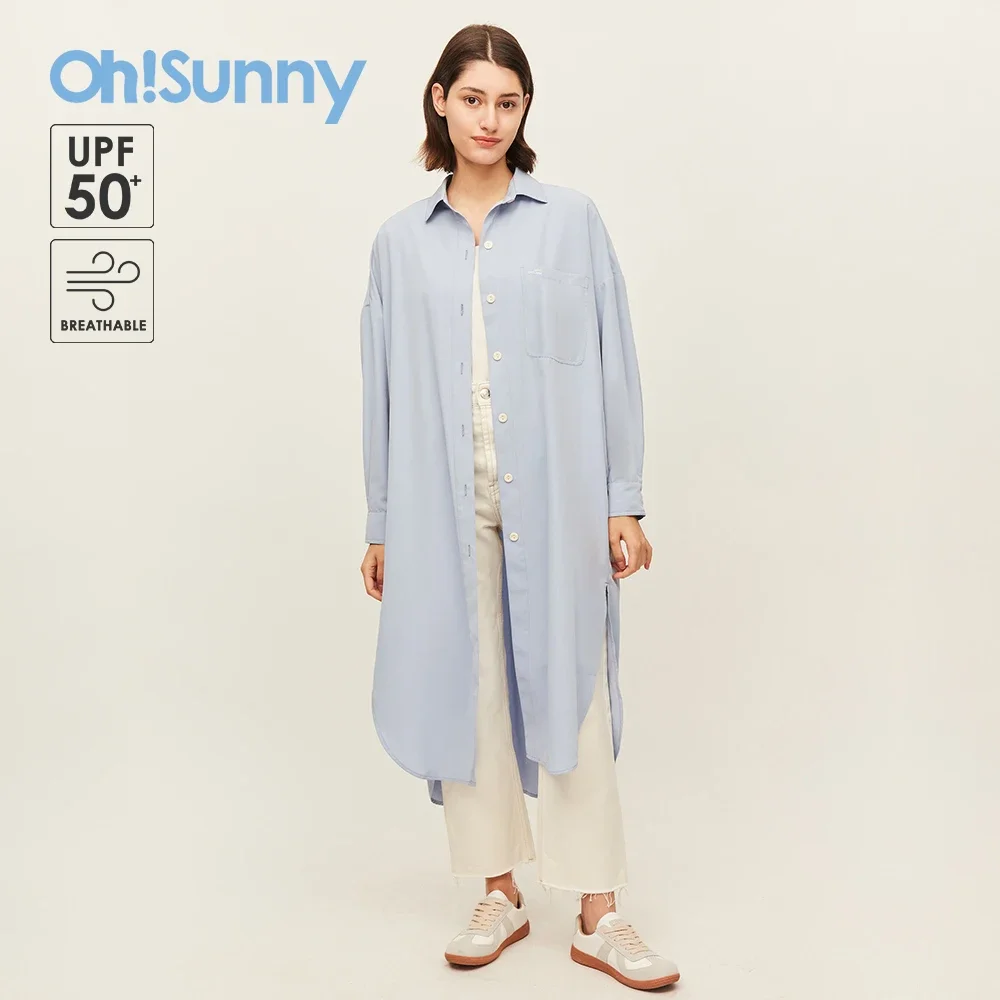 

OhSunny Women Sun Protection Oversize Shirts Long Sleeve Blouse UPF50+ Anti-UV Breathable Tops New for Summer Outdoors