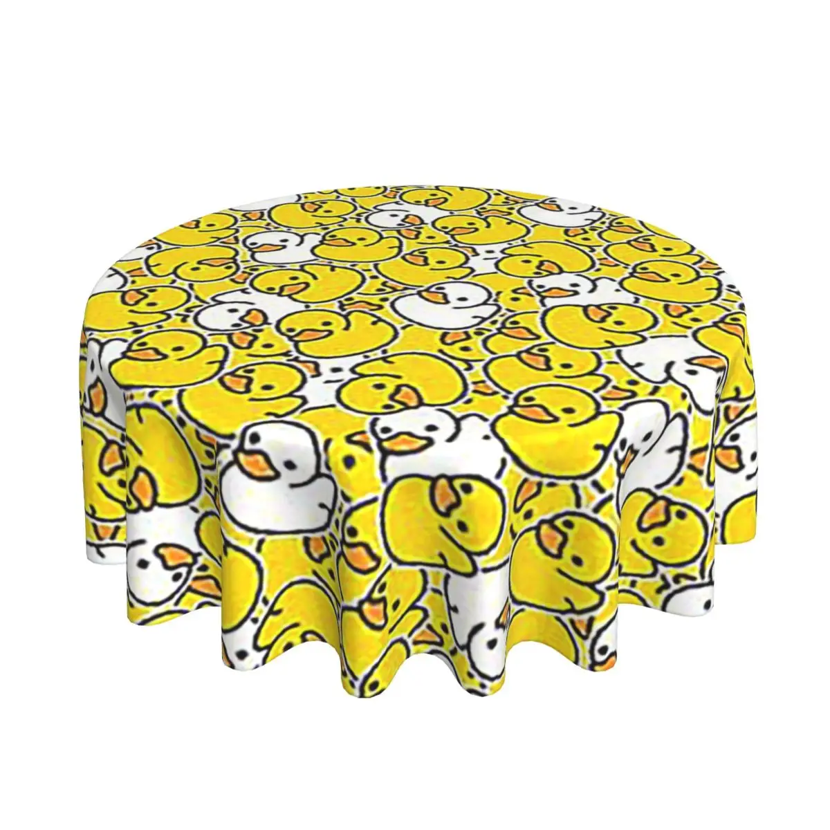 

Резиновая утка с милым узором, водонепроницаемая круглая скатерть, маслостойкая скатерть для кухонных мероприятий, чехол для обеденного стола 60 дюймов