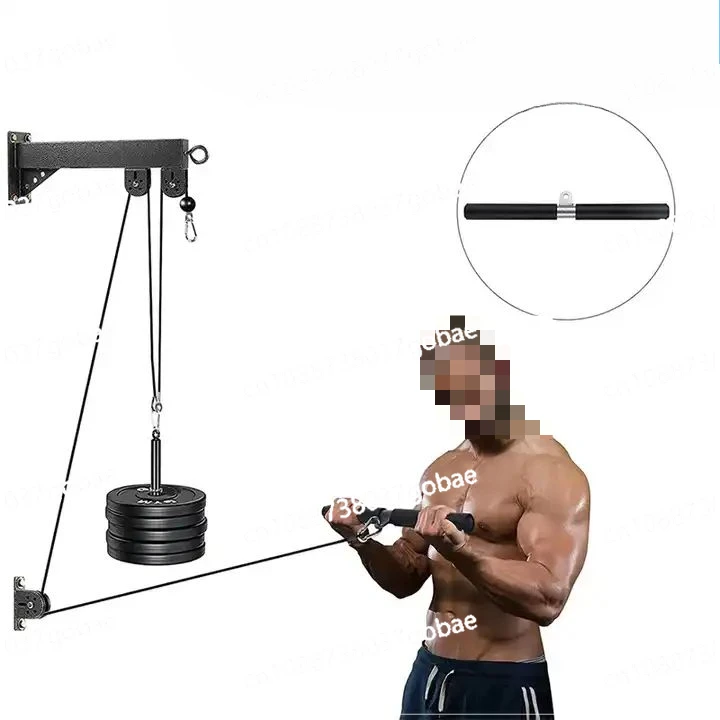 Home Gym Wall Mounted Cable Machine Attachments Workout Triceps Biceps Pulley System Fitness