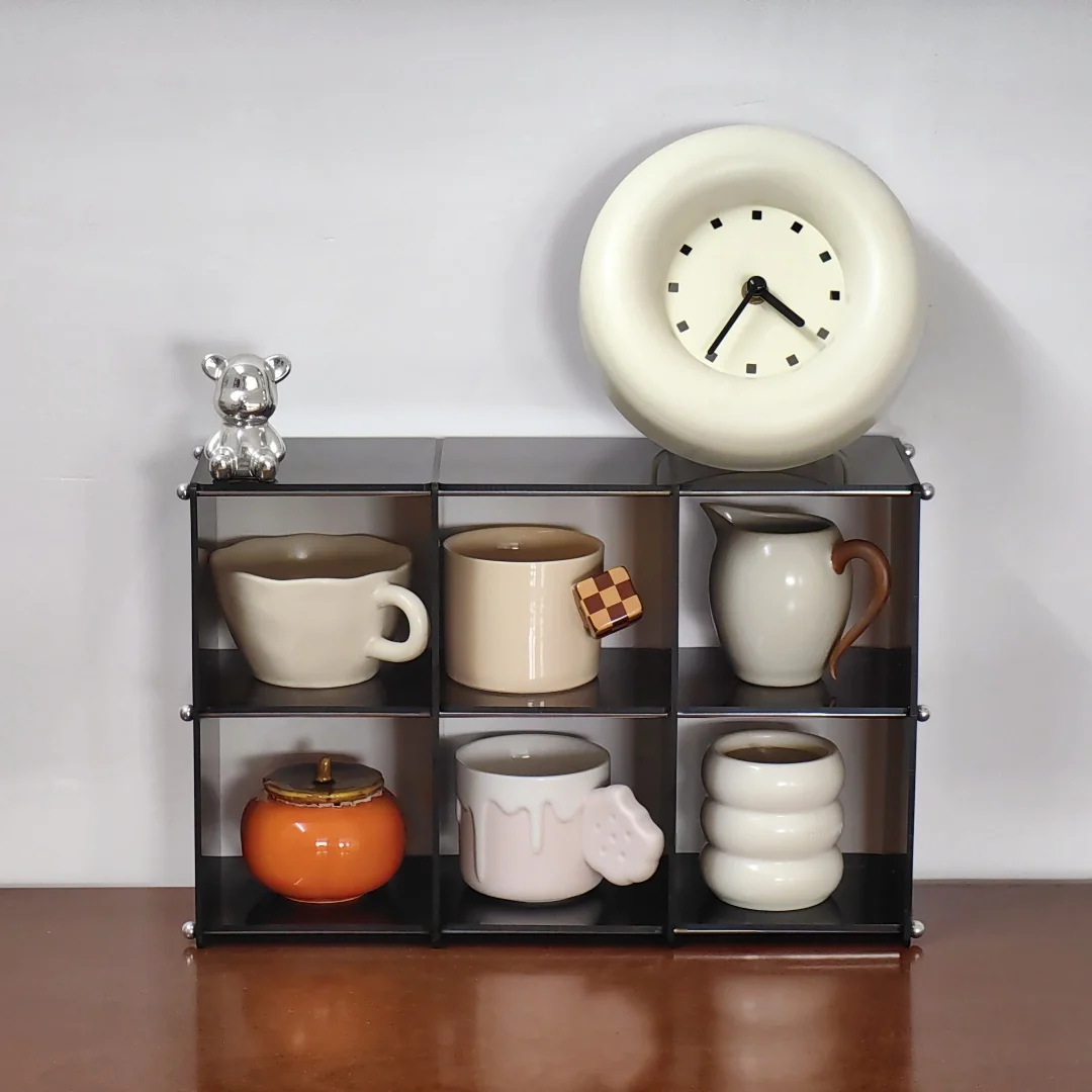 

4-12 Grids Detachable Acrylic Cup Holder Desktop Perfume Display Rack Cosmetics Storage Racks Nordic Style Organizer Shelf
