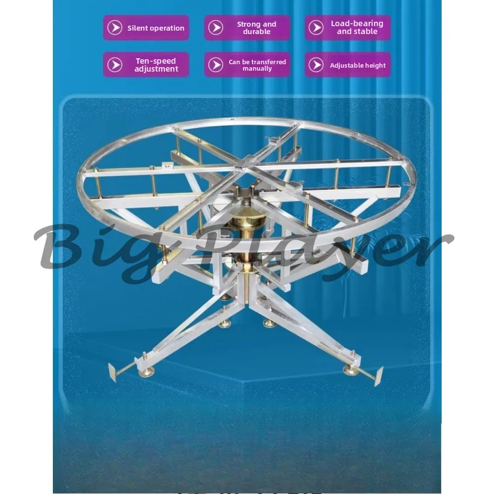 Floor Ceiling Steel Frame Electric Dining Table Turntable Remote Control Forward Reverse Rotation Movement height adjustable