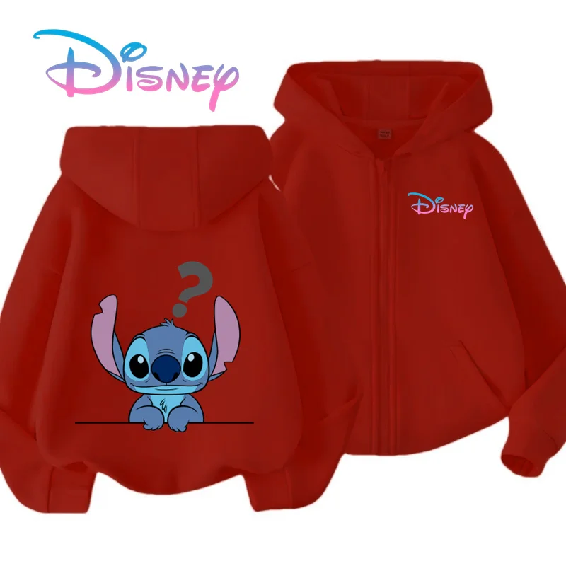 ديزني غرزة Kawaii مطبوعة ملابس الأطفال 3 14 سنة الفتيان والفتيات ملابس الشارع عارضة الرياضة الدافئة لينة هوديي #2