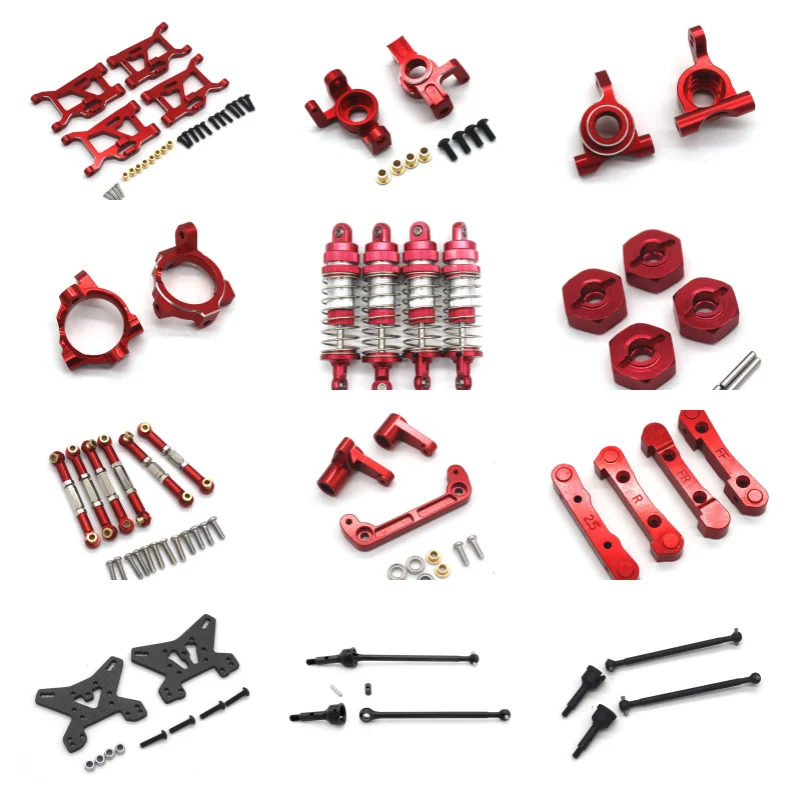 Aksesori Logam JIUSI MT14R PT14R WB12 Aksesori Mobil Remote Control Koleksi Suku Cadang Merah Cup Kemudi Lengan Rocker