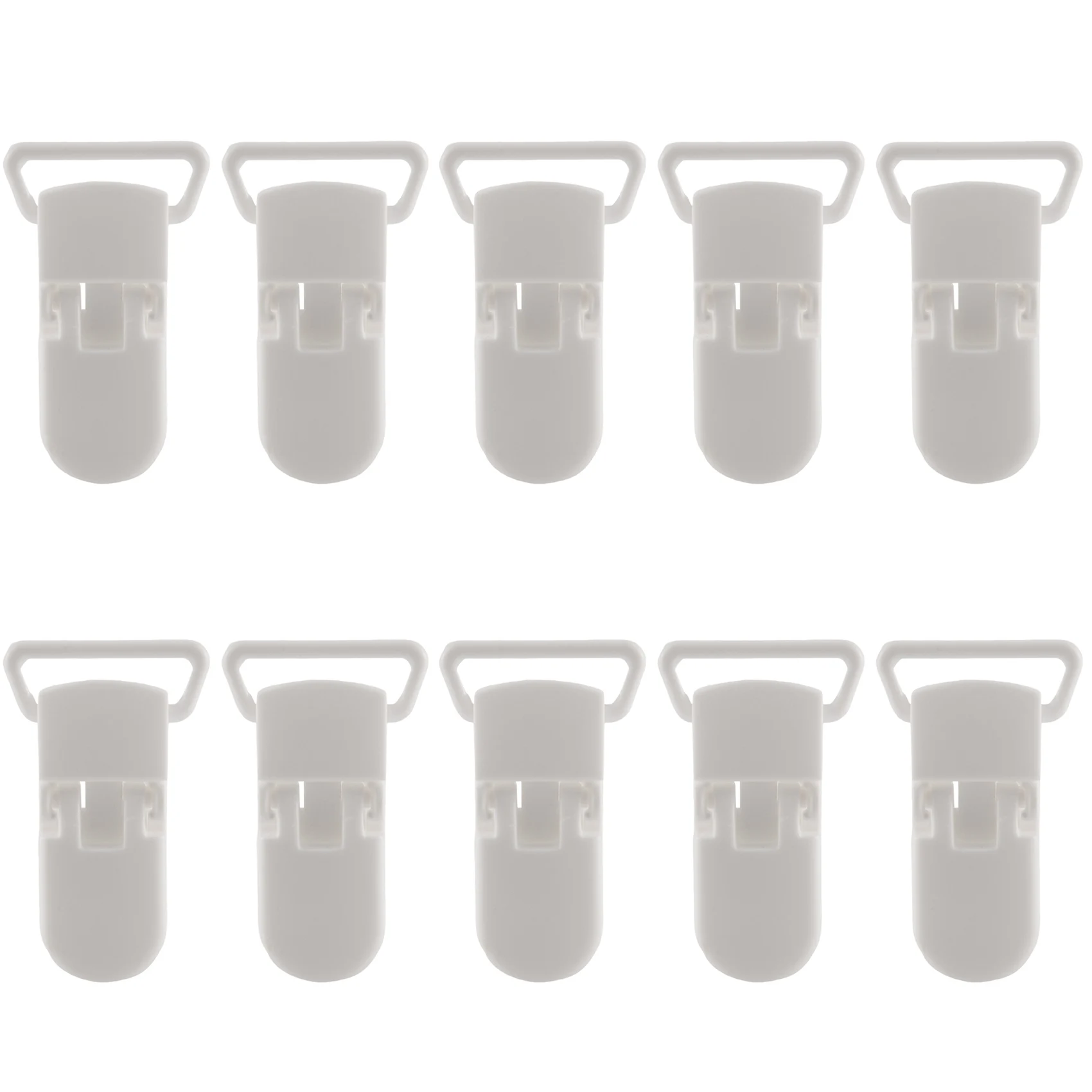 ABGQQ 10Pcs Baby Kids T-shape Plastic Pacifier Clips Soother Dummy Style Badge Holder white