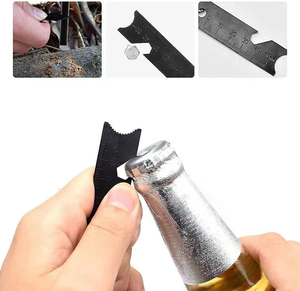 Camping Survival Magnesium Flint Stone Fire Starter Survival Flint and Steel Rods With Multi-tool Striker and Paracord Lanyard - view 2