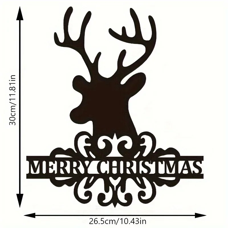 

CIFBUY Decoration Christmas Elk Metal Decor Welcome Sign, Christmas Decoration, Metal Wall Silhouette, Christmas Room Decoration