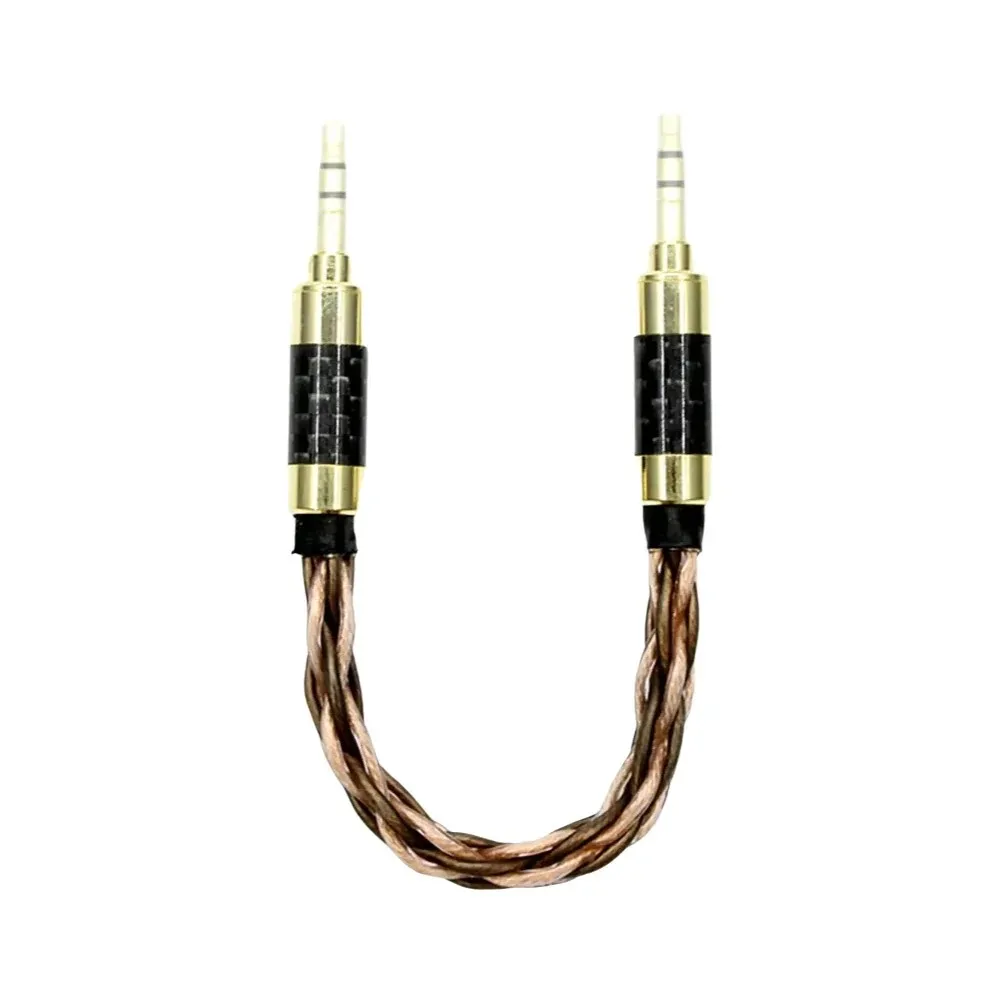 Hand Made 10cm AUX Cable 3.5mm to 3.5mm Male 8 core braided Stereo Audio Cable For Sony ibasso Fiio Amplifier MP3 Music Player