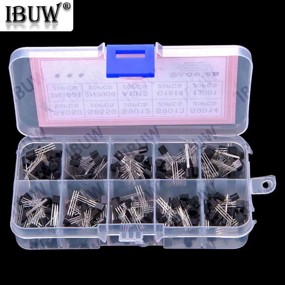 10values * 20pcs = 200pcs S8050 C1815 13001 S8550 S9012 S9013 S9014 Transistor Assortment Kit TO-92 2N3904 2N3906 A1015 C1815